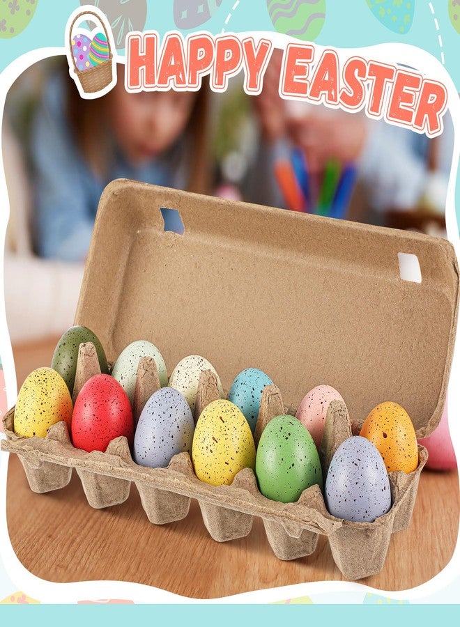 مجموعة ميني إنفلات من 12 بيضة عيد الفصح الإسفنجية مقاس 2.4 بوصة، بيض ملون بألوان الباستيل منقطة مع علب كرتونية لتزيين الطاولة والمنزل والحديقة والدجاج وحفلات عيد الفصح الربيعية (متعددة الألوان) - Image 5